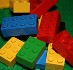 A scattered stack of Legos