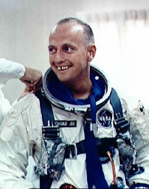 Pete Conrad in his spacesuit